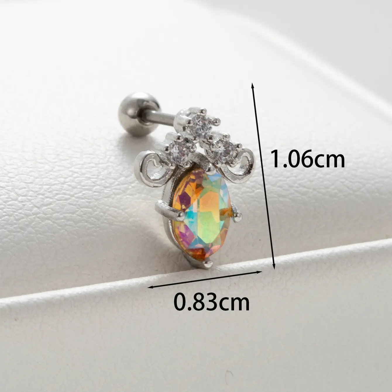 1 Piece Simple Series Oval  Gold Color Material Zircon Women's Stud Earrings h5 